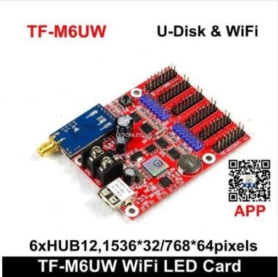 China TF-M6UW WIFI & USB-disk LED Display Control Card 2xHUB08 6xHUB12 Max768*64Pixels P4.75 P7.62 P13.33 LED Module for sale