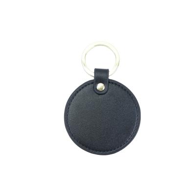 China High Quality Round Shape Cowhide Leather Key Chain Key Chain Genuine Leather Key Holder Office Car Key Wallets for sale