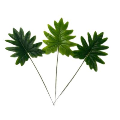 China Beautiful colorful A pack of leaf spring artificial taro 12 leaves wedding decoration photography props beach party decoration for sale