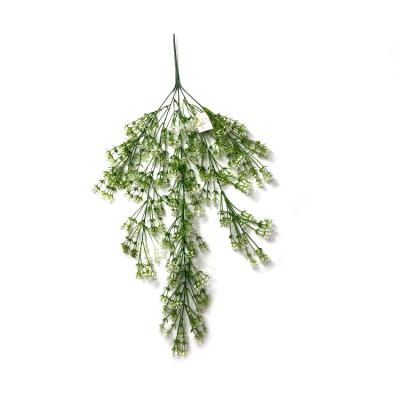 China Environmentally friendly indoor and outdoor decoration of simulated green plant 3 fork finial wall hanging for sale