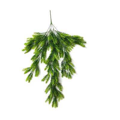 China Environmental friendly artificial wall hanging artificial leaf needle pine green plant indoor and outdoor decoration of aquatic plant for sale