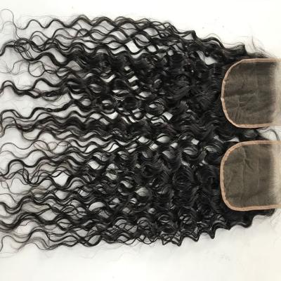 China Natural wave 5x5 Lace Frontal Closure Human Hair Ear to Ear HD Lace Frontal Closure Free Part Brazilian Hair Extensions 150% Density Lace Frontal Human Hair Pre Plucked with Baby Hair 24 Inch for sale