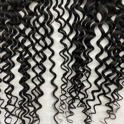 China HD LACE 4X4 Lace Frontal Closure  Water Wave Ear to Ear HD Lace Frontal Pre Plucked 10-24inch  Human Hair Frontal Closures Free Part 150% Density Natural Black Color for sale