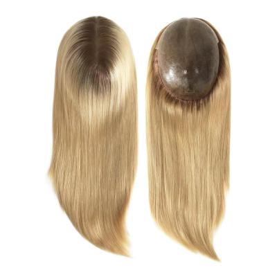 China Cuticle Remy Hair Topper Full Injected Poly skin Best Quality Hair Top Piece Hairpieces for Women Wig Lady Toupee Topper for sale