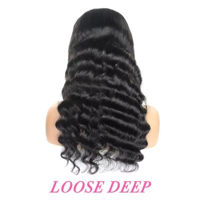 China Loose Deep Wave Transparent 5x5 Full Lace Front Frontal Wig Glueless  Pre Pluck Raw Lace Human remy Hair Wigs for sale