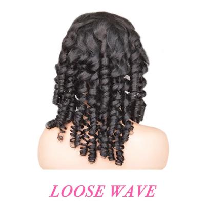 China Loose Bounce Wave Transparent 5x5 Full Lace Front Frontal Wig Glueless  Pre Pluck Raw Lace Human remy Hair Wigs for sale