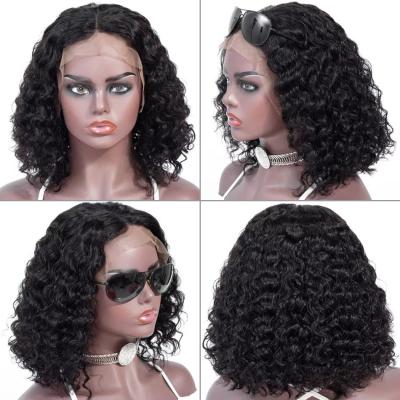 China Deep Curly Human Hair Wigs For Women Curly Short Bob 13x4 Lace Frontal Wig for sale