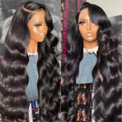 China Ready to Ship Brazilian Virgin Hair Body Wave 180% Preplucked 13x4 Transparent Full Lace Front Wigs Human Hair for Black Women for sale