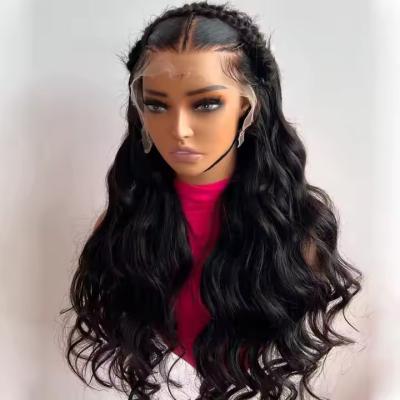 China Ready to Ship Brazilian Virgin Hair Body Wave 180% Preplucked 13x4 HD ransparent Full Lace Front Wigs Human Hair for Black Women for sale