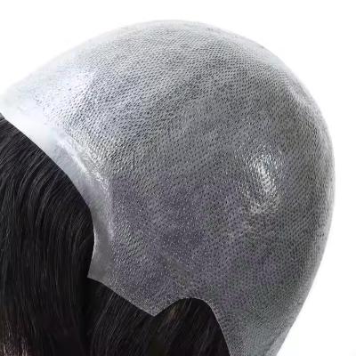 China Thin Skin human Hair Toupee Wig , Alopecia Wigs, or Medical wig with 100% RAW human Hair 14 inch 130% density Full Head Hair Wig for Men and women for sale