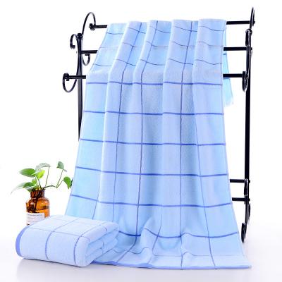 China Factory Direct Sale Comfortable Home Used Thick Cotton Solid Color Plain Dyed Logo Design Bath Towel Customized for sale