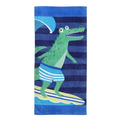 China Custom QUICK DRY cotton luxury oversized reactive sublimation digital printed beach towel jacquard large with logo for sale