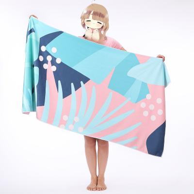 China Large QUICK DRY Colorful Custom Sand Free Absorbent Light Weight Beach Towel Microfiber for sale