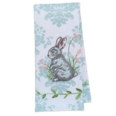 China Wholesale Silkscreen Viable Custom Logo Cotton Cleaning Kitchen Absorbent Printed Tea Towel for sale