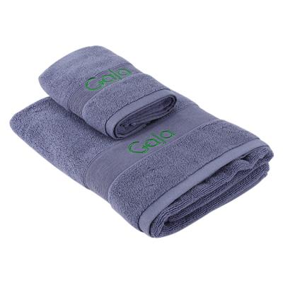 China Custom Embroidery QUICK DRY LOGO Hotel Home Organic Cotton White Purple Bule Bath Towel Sets for sale