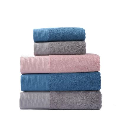 China 100% Cotton Hotel Platinum Satin Bath Towel Set Comfortable Luxury Hand Towels Face Towels for sale