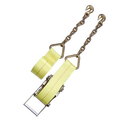 China Polyester tie down straps with chains for sale