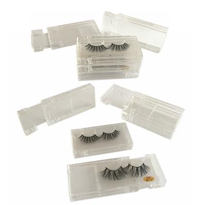 China Natural Empty Acrylic Wick Box Style Clear Acrylic Eyelash Box With 25mm Mink Fluffy Eyelash for sale