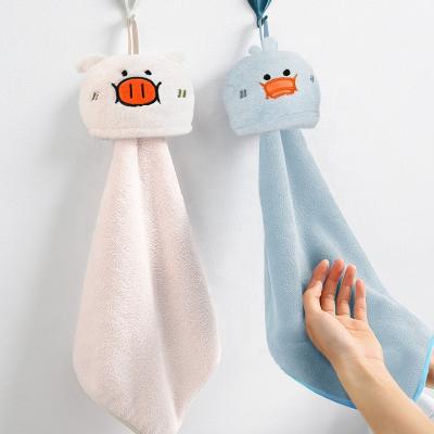 China Home Kitchen Cartoon Hand Towels Cute Animal Shape Soft Absorbent Towel for sale