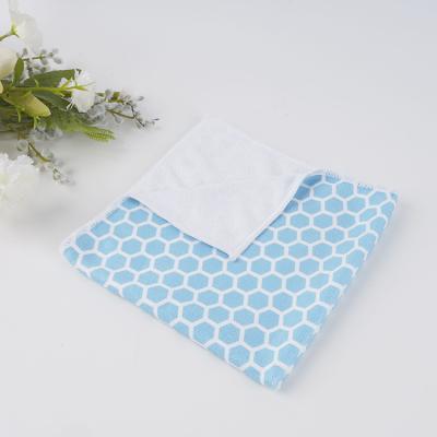 China Viable Microfiber Waffle Printed Blue Beach Towel Tile Printing Tea Towel Microfiber Bath Towels With Custom Printing for sale