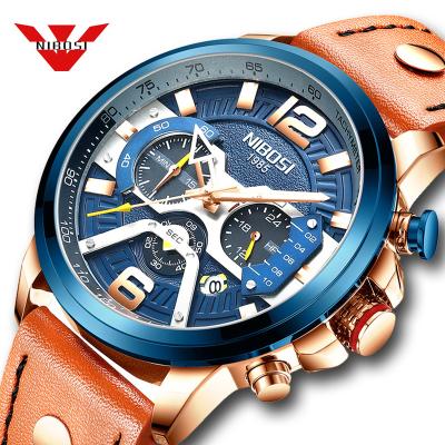 China NIBOSIop Brand Automatic Date Man Watches With Chronograph Sport Waterproof Clock Military Luxury Mens Watch Analog Quartz for sale