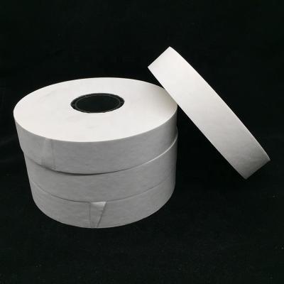 China Wrapping Machine 30mm Width Hot Melt Kraft Paper Foil Tape PE Coated Rolling Paper Tying Paper Roll for sale