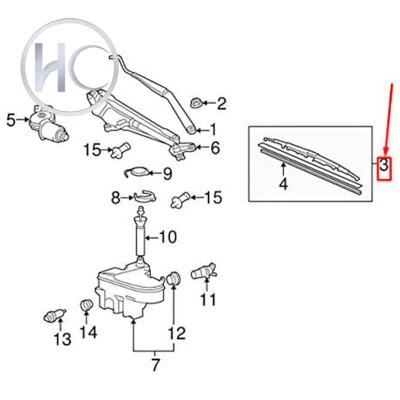 China new Genuine Front Right Windshield Wiper Blade 8521233231 85212-33231 for Toyota Lexus GS (_S19_) for sale