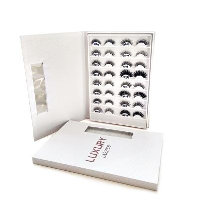 China Light& Wholesale High Quality Soft Faux Mink Eyelashes 3D Silk Strip Lashes Book for sale