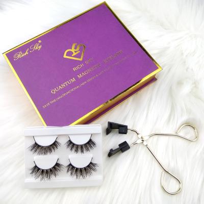 China Light& New Arrival Soft Customize 8D Quantum False Lashes Partner Set Glue Free Magnetic Eyelashes for sale