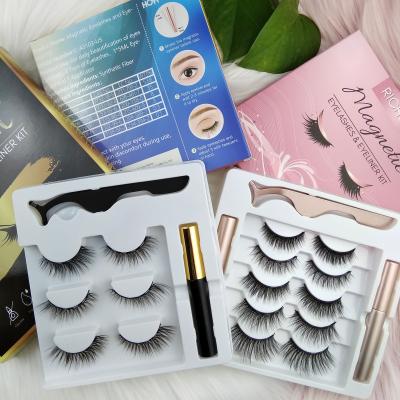 China Light& Newest Styles Soft Magnetic Eyelash With Eyeliner Set Wholesale Magnetic False Eyelashes Magnetic Lashes for sale