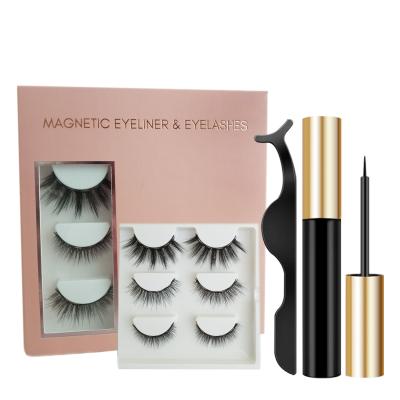 China Light& Gently 2021 newest styles 3d magnetic lashes wholesale magnetic eyelashes with magnetic eyeliner for sale