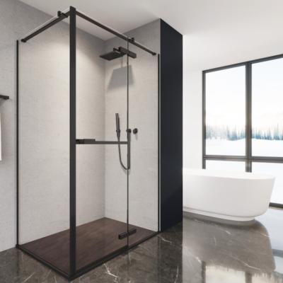 China Custom 304 Stainless Steel Modern High Quality Bathroom Shower Cubicle Easy Clean Hinge Glass Door for sale