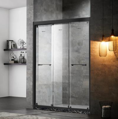 China Modern Sliding Door Tempered Glass Stainless Steel Shower Room With Frame for sale