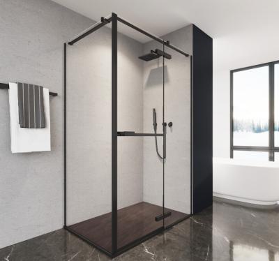 China Bathroom Quiet Glass Bath Enclosure Shower Operation Holder Gold Rollaway Shower Room With Clear Sliding Door Sale Black Business for sale