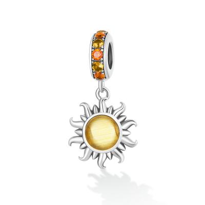 China New Original Cute Charm 925 Sterling Silver Sun Cartoon Charm Dangle Bracelet DIY For Girl Jewelry Gift for sale