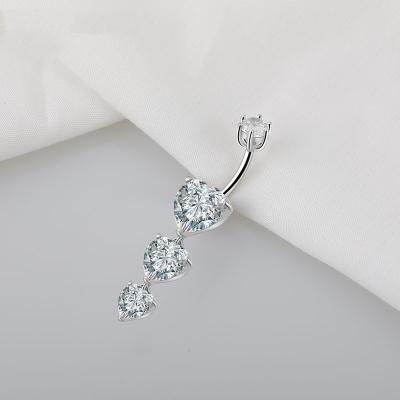 China 2022 Cute New Style White Gold Plated Navel Piercing Jewelry 925 Sterling Silver Fashion Body Piecing With CZ For Woman Daily Wear for sale