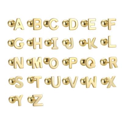 China New Piercing Women Daily Use Pierce Fashion Body Jewelry 925 Gold Plated Ear Letter Cartoon Earring Wholesale Punk Silver Party Gift for sale