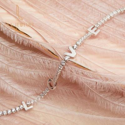 China New Fashion S925 Sliver LOVE CLASSIC Wholesale Sterling Letter Bracelets Adjustable Chain Jewelry For Mother's Day Gift for sale