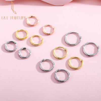 China Statement Chunky Earring Fashion Thick 18K S925 Gold Plated Sterling Silver Jewelry Hoop Earrings High Quality For Women for sale