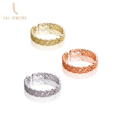 China New Arrival Engraved Pattern Ring Real Solid 925 Sterling Silver Cuff Finger Rings High Quality Adjusted in Size Gold Plating for sale