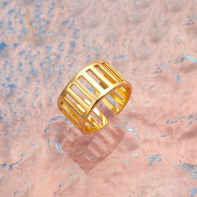 China CLASSIC New Design Hot Sale Wide Exaggerate Size Open Index 18k Gold Plated Ring Jewelry Women Gift Party Sterling Silver Jewelry for sale