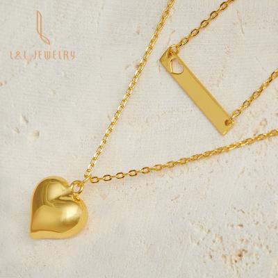 China Wholesale S925 FASHIONABLE HOT Silver Plated Heart Mirror Dish Pendant Necklace Unique Jewelry 18K Gold Link Chain Necklace for sale