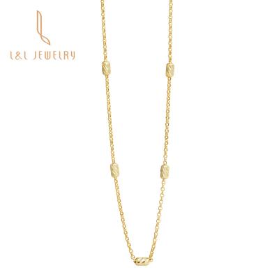 China Wholesale S925 FASHIONABLE Hot Silver Plated 18K Gold Bean Link Chain Necklace Jewelry Gift Pendant Unique Supplier for sale