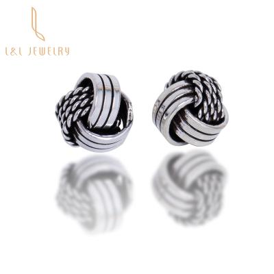 China 2021 High Quality New Fashion Jewelry Supplies 925 Thread Silver Big Size Stud Earrings Crossed Round Earrings For Unisex Use for sale