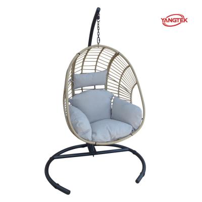 China Modern Patio Swings Egg Chair Garden Patio Leisure Hanging Chair Rattan Folding Swing Chair for sale