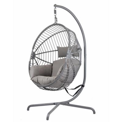 China Modern Patio Swings Egg Chair Garden Patio Leisure Hanging Chair Rattan Folding Swing Chair for sale