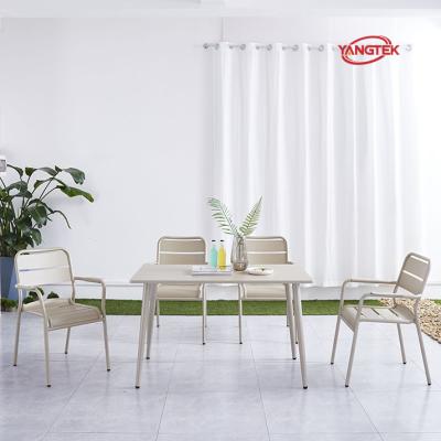 China Modern Dining Set Metal Chairs And Table Set for sale