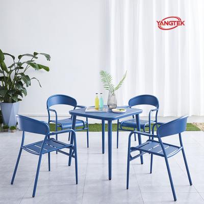 China Modern Dining Set Metal Chairs And Table Set for sale