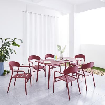 China Modern Dining Set Metal Chairs And Table Set for sale