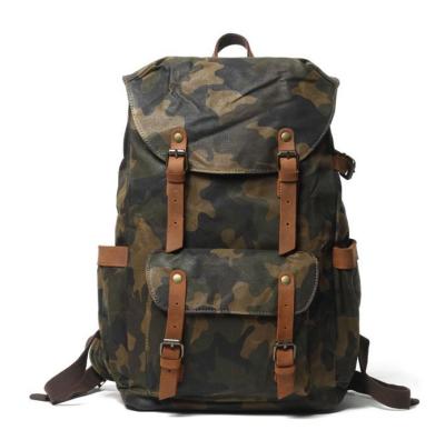 China Vintage Large Capacity Camouflage Pattern Outdoor Backpack Handled Travel Bag for sale